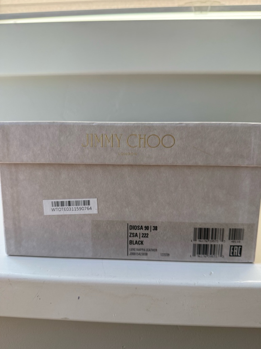 Jimmy Choo Black Twisted-Strap Square Toe Heeled sandals size 38 - Picture 9 of 9